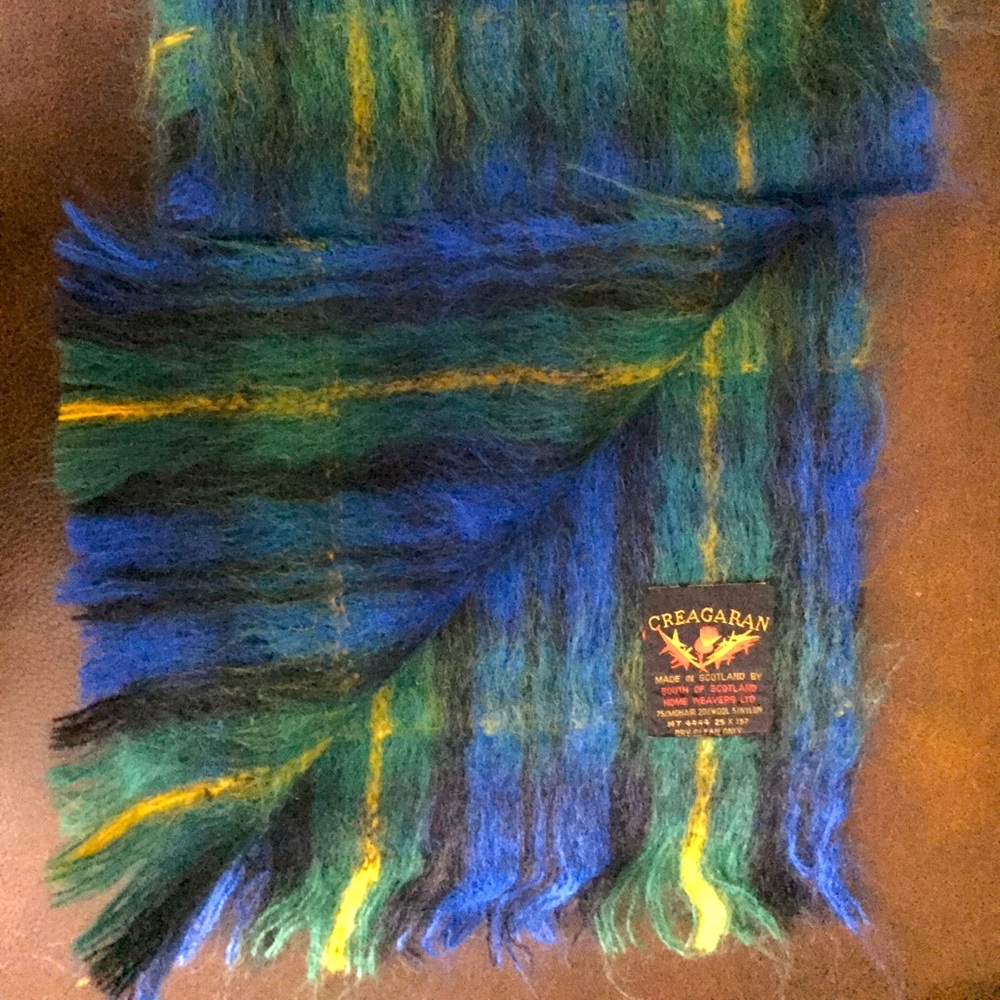 Mohair/Wool/Nylon blend Tartan scarf by CREAGARAN